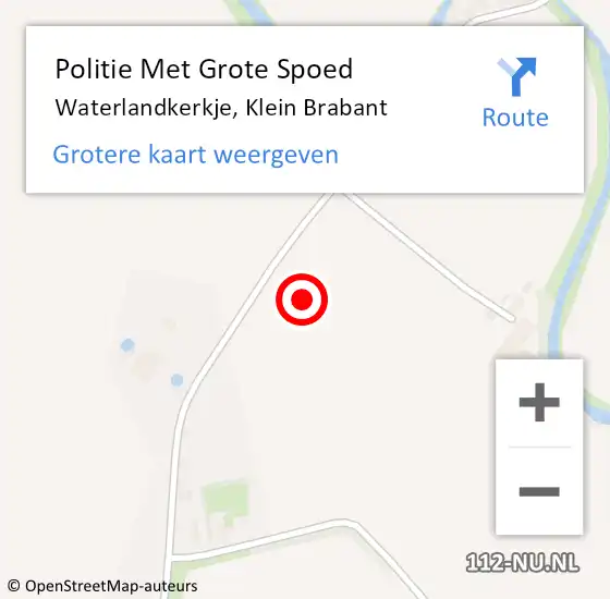 Locatie op kaart van de 112 melding: Politie Met Grote Spoed Naar Waterlandkerkje, Klein Brabant op 3 juli 2021 15:31