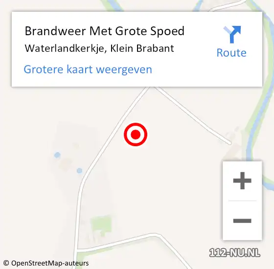 Locatie op kaart van de 112 melding: Brandweer Met Grote Spoed Naar Waterlandkerkje, Klein Brabant op 3 juli 2021 15:32