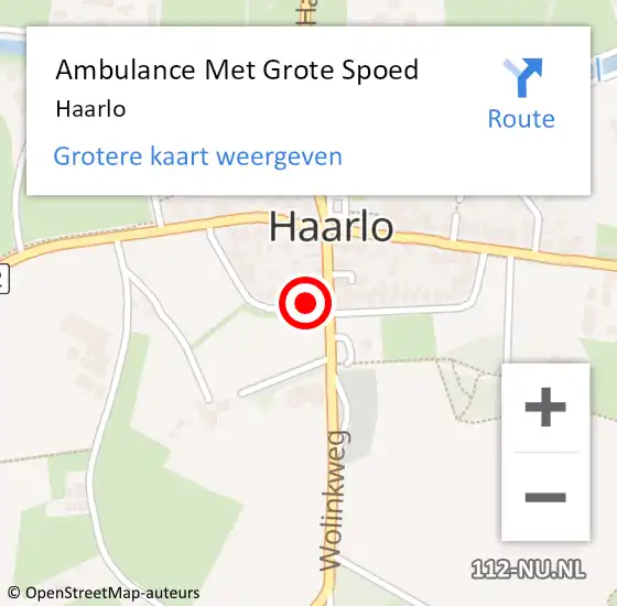 Locatie op kaart van de 112 melding: Ambulance Met Grote Spoed Naar Haarlo op 3 juli 2021 16:06