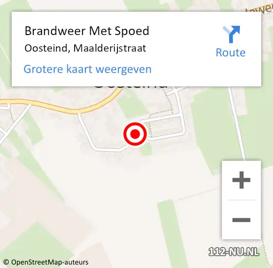 Locatie op kaart van de 112 melding: Brandweer Met Spoed Naar Oosteind, Maalderijstraat op 3 juli 2021 16:15