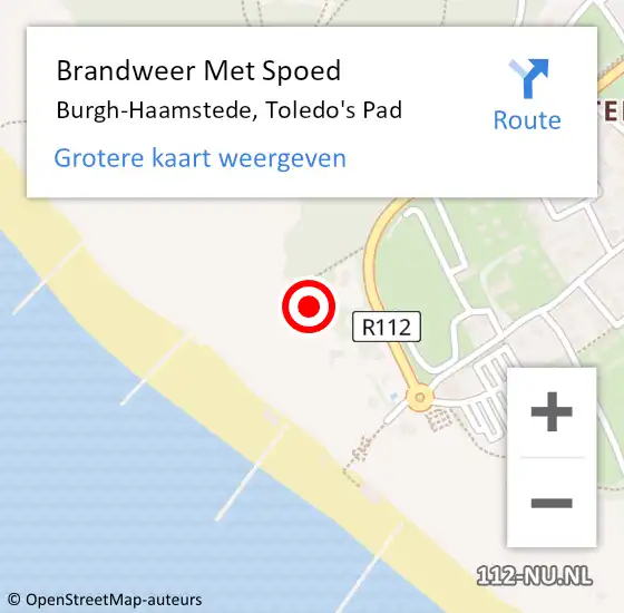 Locatie op kaart van de 112 melding: Brandweer Met Spoed Naar Burgh-Haamstede, Toledo's Pad op 3 juli 2021 16:27