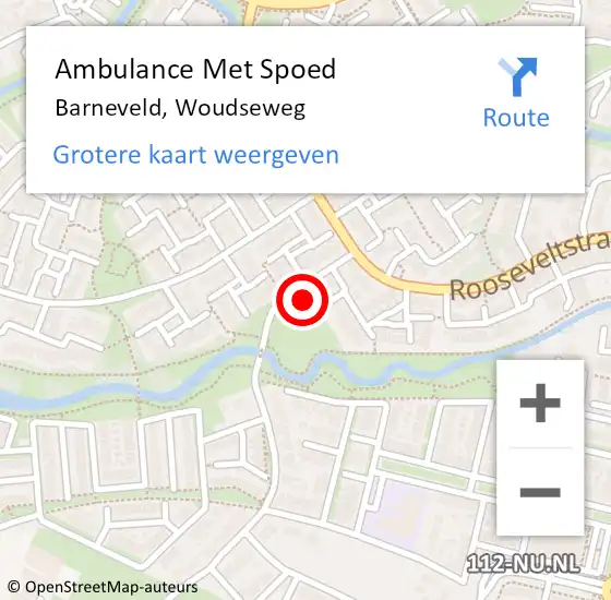 Locatie op kaart van de 112 melding: Ambulance Met Spoed Naar Barneveld, Woudseweg op 3 juli 2021 16:31