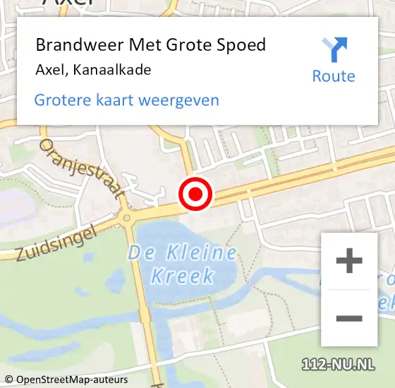 Locatie op kaart van de 112 melding: Brandweer Met Grote Spoed Naar Axel, Kanaalkade op 3 juli 2021 16:32