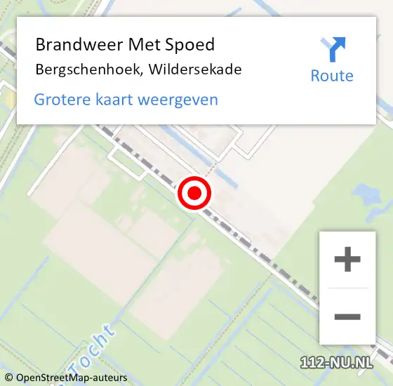 Locatie op kaart van de 112 melding: Brandweer Met Spoed Naar Bergschenhoek, Wildersekade op 3 juli 2021 16:34