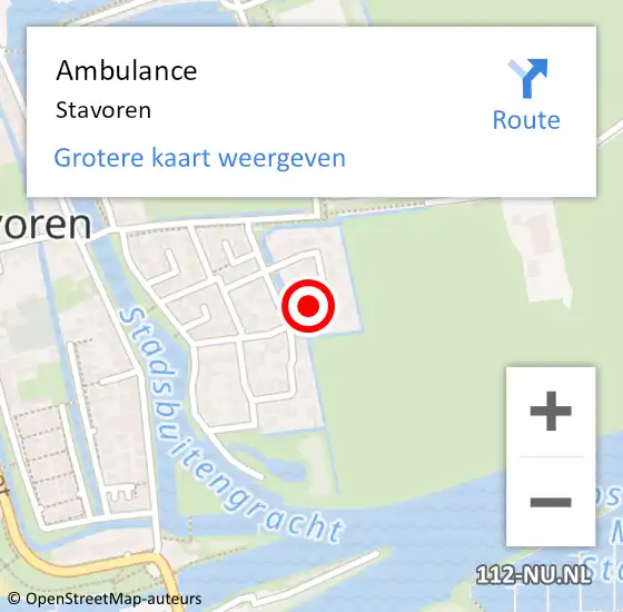 Locatie op kaart van de 112 melding: Ambulance Stavoren op 3 juli 2021 16:38