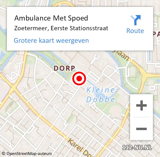 Locatie op kaart van de 112 melding: Ambulance Met Spoed Naar Zoetermeer, Eerste Stationsstraat op 3 juli 2021 17:10