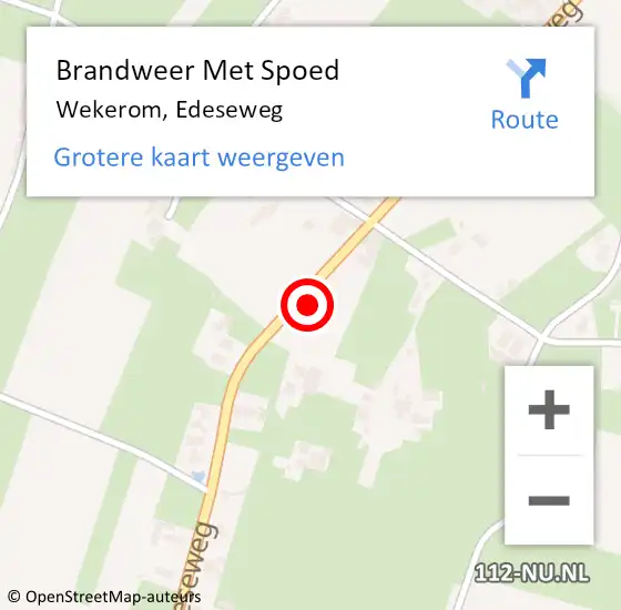 Locatie op kaart van de 112 melding: Brandweer Met Spoed Naar Wekerom, Edeseweg op 3 juli 2021 17:14