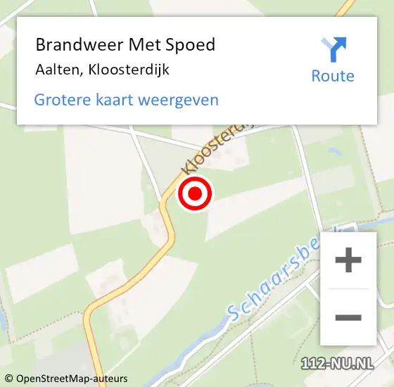 Locatie op kaart van de 112 melding: Brandweer Met Spoed Naar Aalten, Kloosterdijk op 3 juli 2021 19:13