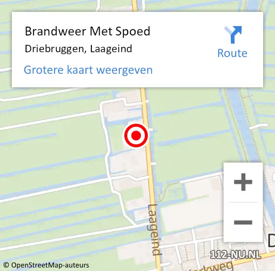 Locatie op kaart van de 112 melding: Brandweer Met Spoed Naar Driebruggen, Laageind op 3 juli 2021 19:42