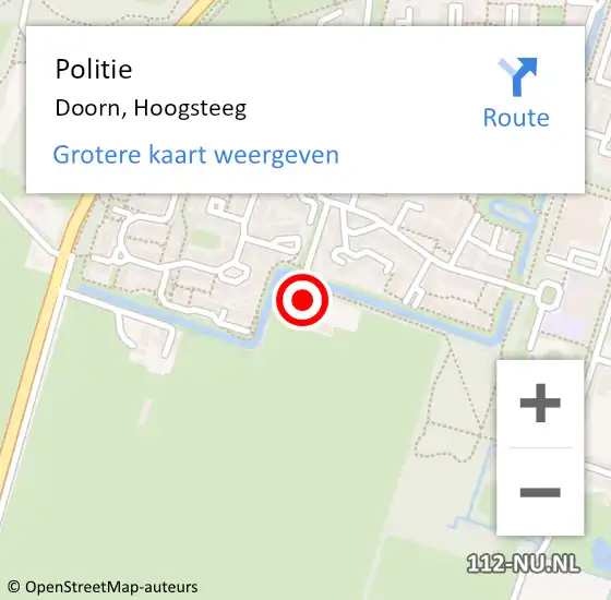 Locatie op kaart van de 112 melding: Politie Doorn, Hoogsteeg op 3 juli 2021 19:53