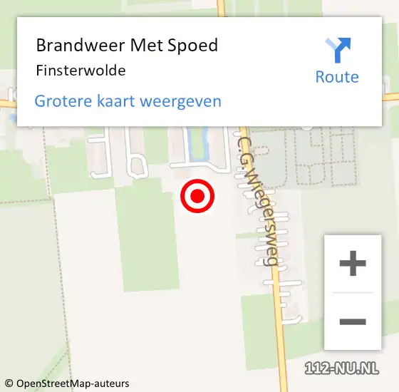 Locatie op kaart van de 112 melding: Brandweer Met Spoed Naar Finsterwolde op 15 juni 2014 09:13