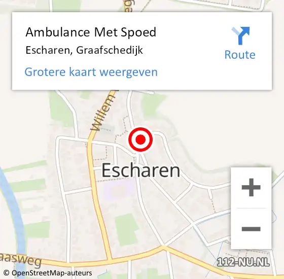 Locatie op kaart van de 112 melding: Ambulance Met Spoed Naar Escharen, Graafschedijk op 15 juni 2014 09:15