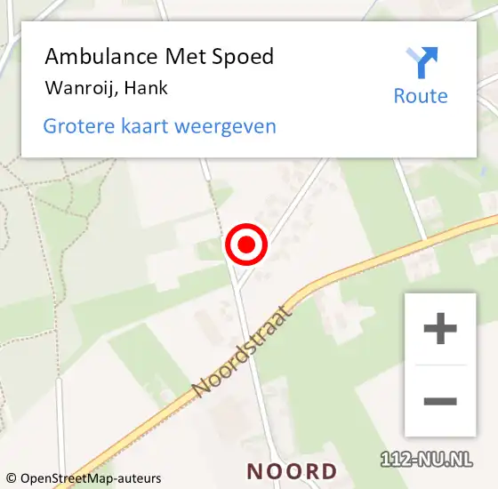 Locatie op kaart van de 112 melding: Ambulance Met Spoed Naar Wanroij, Hank op 15 juni 2014 09:18