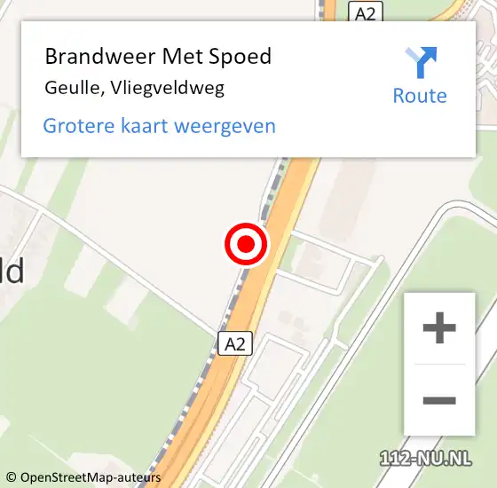 Locatie op kaart van de 112 melding: Brandweer Met Spoed Naar Geulle, Vliegveldweg op 3 juli 2021 21:03