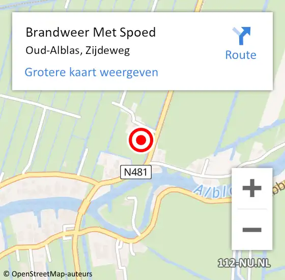 Locatie op kaart van de 112 melding: Brandweer Met Spoed Naar Oud-Alblas, Zijdeweg op 3 juli 2021 21:20