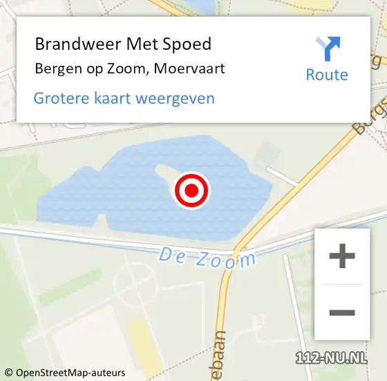 Locatie op kaart van de 112 melding: Brandweer Met Spoed Naar Bergen op Zoom, Moervaart op 3 juli 2021 21:33