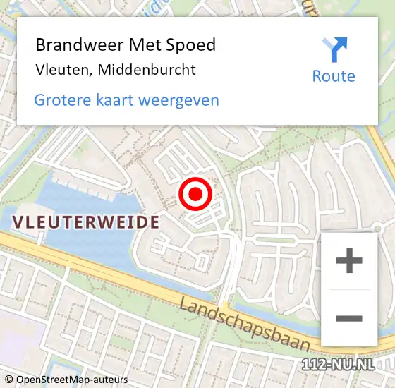 Locatie op kaart van de 112 melding: Brandweer Met Spoed Naar Vleuten, Middenburcht op 3 juli 2021 21:33