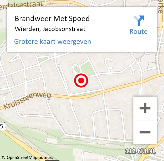 Locatie op kaart van de 112 melding: Brandweer Met Spoed Naar Wierden, Jacobsonstraat op 3 juli 2021 21:33