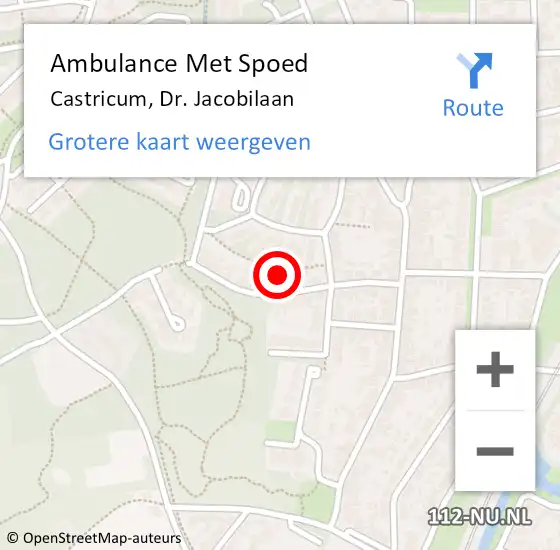 Locatie op kaart van de 112 melding: Ambulance Met Spoed Naar Castricum, Dr. Jacobilaan op 3 juli 2021 21:59