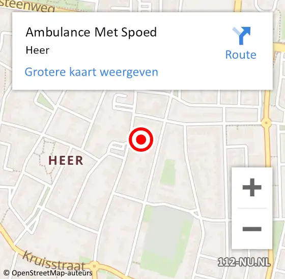 Locatie op kaart van de 112 melding: Ambulance Met Spoed Naar Heer op 3 juli 2021 22:04