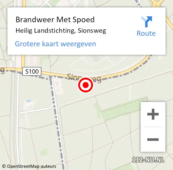 Locatie op kaart van de 112 melding: Brandweer Met Spoed Naar Heilig Landstichting, Sionsweg op 3 juli 2021 22:48