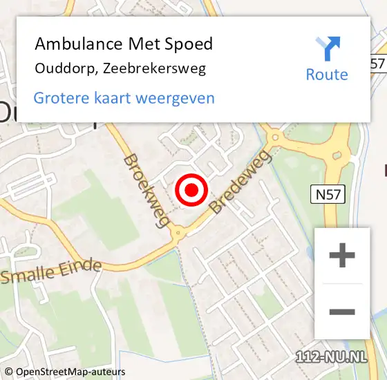 Locatie op kaart van de 112 melding: Ambulance Met Spoed Naar Ouddorp, Zeebrekersweg op 3 juli 2021 23:07