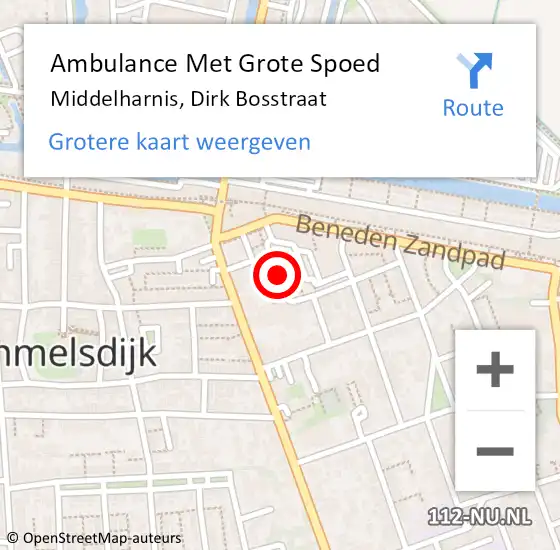 Locatie op kaart van de 112 melding: Ambulance Met Grote Spoed Naar Middelharnis, Dirk Bosstraat op 3 juli 2021 23:13