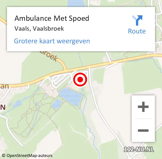 Locatie op kaart van de 112 melding: Ambulance Met Spoed Naar Vaals, Vaalsbroek op 15 juni 2014 09:38