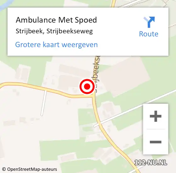 Locatie op kaart van de 112 melding: Ambulance Met Spoed Naar Strijbeek, Strijbeekseweg op 15 juni 2014 09:49