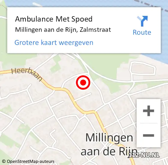 Locatie op kaart van de 112 melding: Ambulance Met Spoed Naar Millingen aan de Rijn, Zalmstraat op 4 juli 2021 01:30