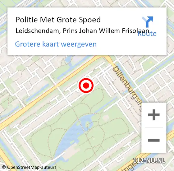 Locatie op kaart van de 112 melding: Politie Met Grote Spoed Naar Leidschendam, Prins Johan Willem Frisolaan op 4 juli 2021 01:34