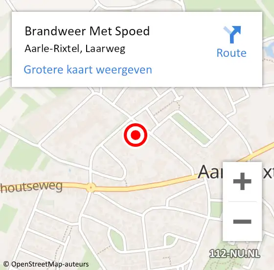 Locatie op kaart van de 112 melding: Brandweer Met Spoed Naar Aarle-Rixtel, Laarweg op 4 juli 2021 01:34