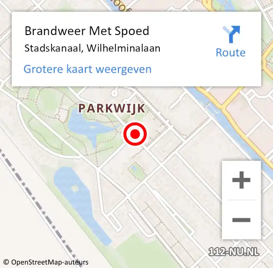 Locatie op kaart van de 112 melding: Brandweer Met Spoed Naar Stadskanaal, Wilhelminalaan op 4 juli 2021 01:54