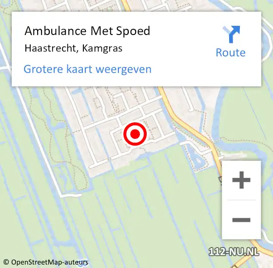 Locatie op kaart van de 112 melding: Ambulance Met Spoed Naar Haastrecht, Kamgras op 4 juli 2021 02:14