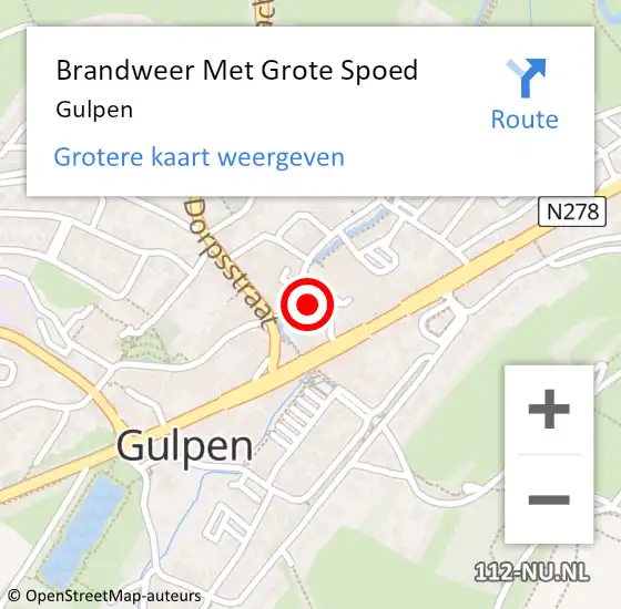 Locatie op kaart van de 112 melding: Brandweer Met Grote Spoed Naar Gulpen op 4 juli 2021 02:43