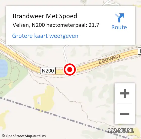 Locatie op kaart van de 112 melding: Brandweer Met Spoed Naar Velsen, N200 hectometerpaal: 21,7 op 4 juli 2021 03:11