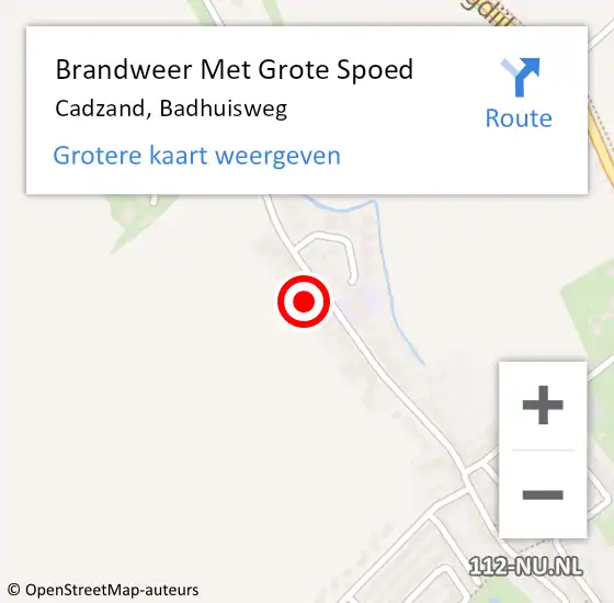 Locatie op kaart van de 112 melding: Brandweer Met Grote Spoed Naar Cadzand, Badhuisweg op 4 juli 2021 03:28