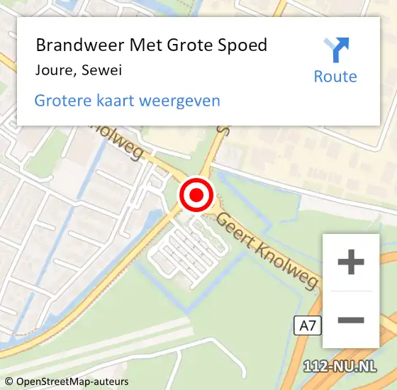 Locatie op kaart van de 112 melding: Brandweer Met Grote Spoed Naar Joure, Sewei op 4 juli 2021 03:32