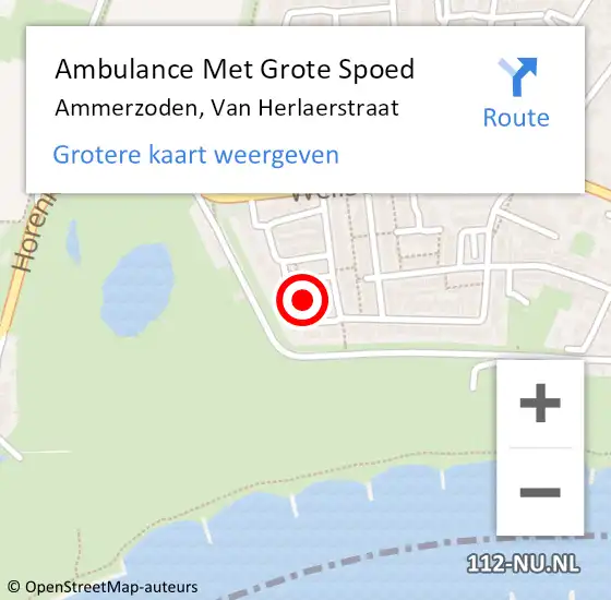 Locatie op kaart van de 112 melding: Ambulance Met Grote Spoed Naar Ammerzoden, Van Herlaerstraat op 4 juli 2021 05:00