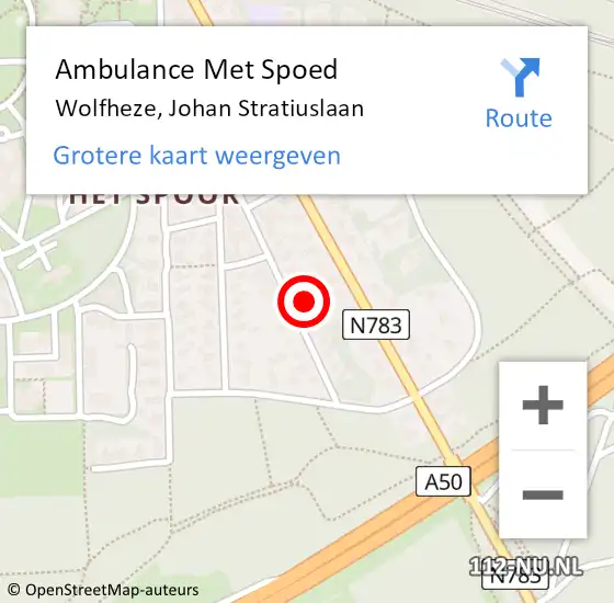 Locatie op kaart van de 112 melding: Ambulance Met Spoed Naar Wolfheze, Johan Stratiuslaan op 4 juli 2021 05:11