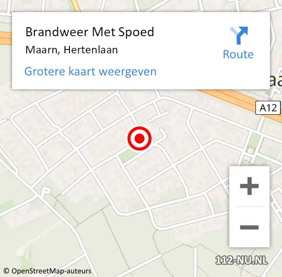 Locatie op kaart van de 112 melding: Brandweer Met Spoed Naar Maarn, Hertenlaan op 4 juli 2021 07:28