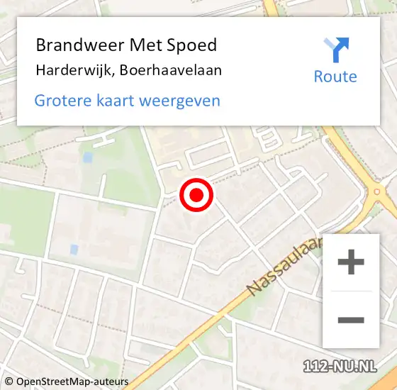 Locatie op kaart van de 112 melding: Brandweer Met Spoed Naar Harderwijk, Boerhaavelaan op 4 juli 2021 07:44