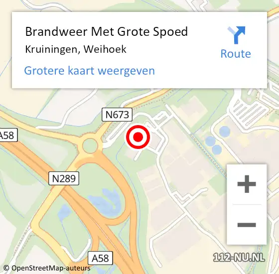 Locatie op kaart van de 112 melding: Brandweer Met Grote Spoed Naar Kruiningen, Weihoek op 5 oktober 2013 06:51