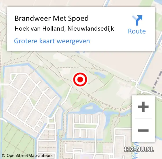 Locatie op kaart van de 112 melding: Brandweer Met Spoed Naar Hoek van Holland, Nieuwlandsedijk op 4 juli 2021 08:05