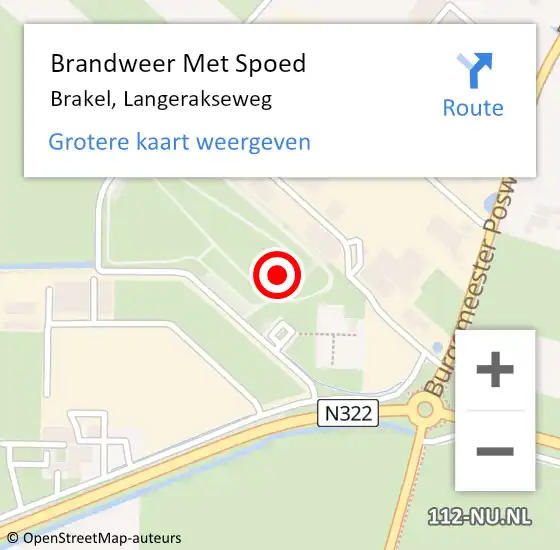 Locatie op kaart van de 112 melding: Brandweer Met Spoed Naar Brakel, Langerakseweg op 4 juli 2021 08:55