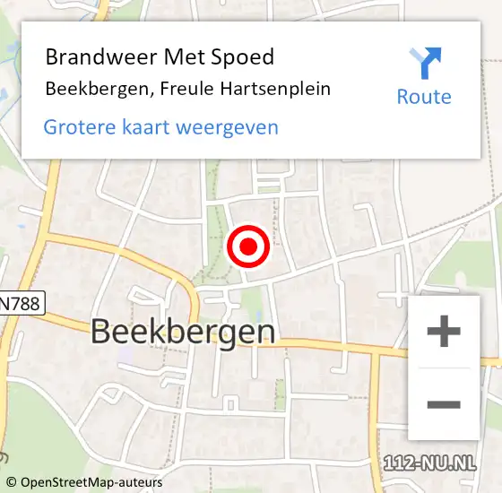 Locatie op kaart van de 112 melding: Brandweer Met Spoed Naar Beekbergen, Freule Hartsenplein op 4 juli 2021 09:26