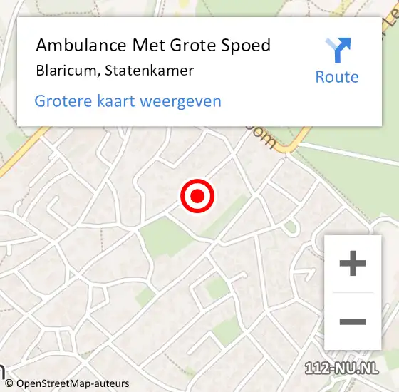 Locatie op kaart van de 112 melding: Ambulance Met Grote Spoed Naar Blaricum, Statenkamer op 15 juni 2014 10:19