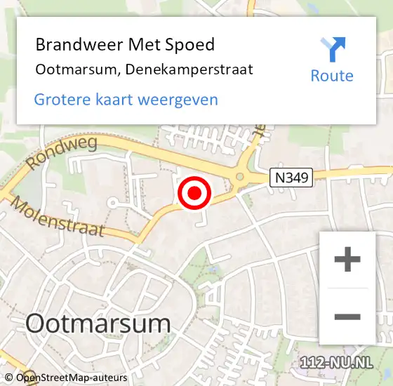 Locatie op kaart van de 112 melding: Brandweer Met Spoed Naar Ootmarsum, Denekamperstraat op 4 juli 2021 09:46