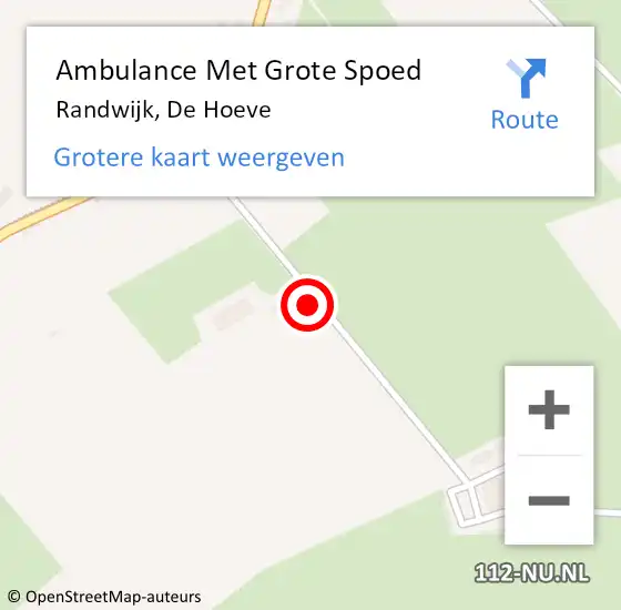 Locatie op kaart van de 112 melding: Ambulance Met Grote Spoed Naar Randwijk, De Hoeve op 4 juli 2021 09:56