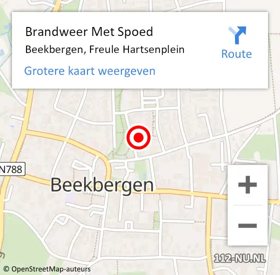 Locatie op kaart van de 112 melding: Brandweer Met Spoed Naar Beekbergen, Freule Hartsenplein op 4 juli 2021 10:09